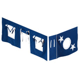 3250-022 : Accessories Full Low Loft/Bunk Underbed Curtain, Blue + White
