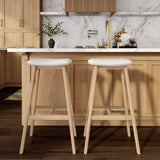 3600353500-413 : Bar Chair Beryl Upholstered Bar Height Stool (30in), Blonde/Sesame PU Leather