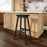 3600353500-440 : Bar Chair Beryl Upholstered Bar Height Stool (30in), Black/Black PU Leather