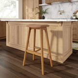 3600353500-447 : Bar Chair Beryl Upholstered Bar Height Stool (30in), Pecan/Toffee PU Leather