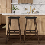 3600353500-448 : Bar Chair Beryl Upholstered Bar Height Stool (30in), Walnut/Black PU Leather