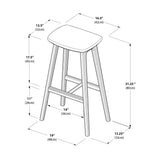 3620338600-440 : Bar Chair Beryl Upholstered Bar Height Stool (30in) - 2 pack, Black/Black PU Leather