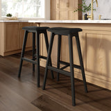 3620338600-440 : Bar Chair Beryl Upholstered Bar Height Stool (30in) - 2 pack, Black/Black PU Leather