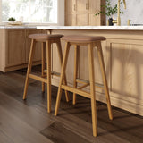 3620338600-447 : Bar Chair Beryl Upholstered Bar Height Stool (30in) - 2 pack, Pecan/Toffee PU Leather