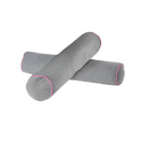 3730-077 : Accessories Bolster Covers (set of 2), Grey + Hot Pink