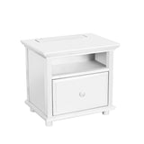 4120-002 : Furniture Nightstand with Charging Station, White