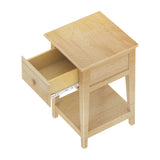4210-001 : Furniture 1 Drawer Nightstand with Shelf, Natural