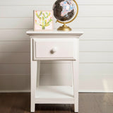 4210-002 : Furniture 1 Drawer Nightstand with Shelf, White