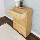 4550-001 : Furniture 5 Drawer Dresser, Natural