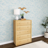 4550-001 : Furniture 5 Drawer Dresser, Natural