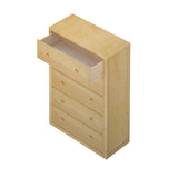 4550-001 : Furniture 5 Drawer Dresser, Natural