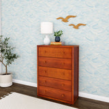 4550-003 : Furniture 5 Drawer Dresser, Chestnut