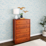 4550-003 : Furniture 5 Drawer Dresser, Chestnut