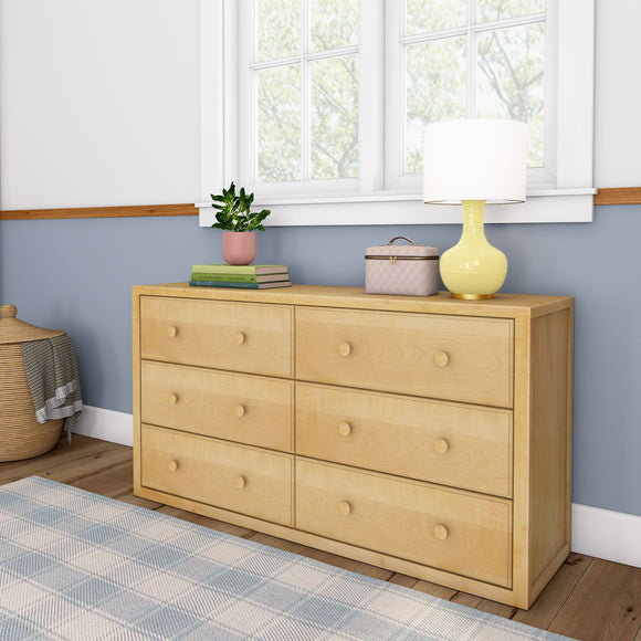 4560-001 : Furniture 6 Drawer Dresser, Natural