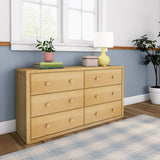 4560-001 : Furniture 6 Drawer Dresser, Natural