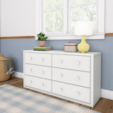 4560-002 : Furniture 6 Drawer Dresser, White