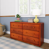 4560-003 : Furniture 6 Drawer Dresser, Chestnut