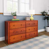 4560-003 : Furniture 6 Drawer Dresser, Chestnut