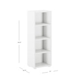 4643-002 : Bookcase Mid Bookcase, White- 15"