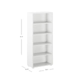 4655-002 : Bookcase High Bookcase, White- 22.5"
