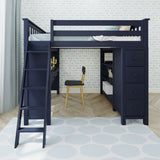71-800-131 : Loft Beds Full-Size Loft with Desk + Storage, Blue