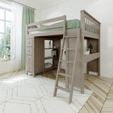 71-800-152 : Loft Beds Full-Size Loft with Desk + Storage, Stone