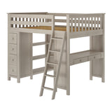 71-800-152 : Loft Beds Full-Size Loft with Desk + Storage, Stone