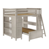 71-801-152 : Bunk Beds Full over Twin L-Shaped Bunk with Desk + Storage, Stone