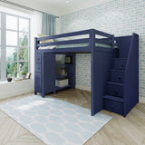 71-850-131 : Loft Beds Full-Size Loft with Staircase + Storage, Blue