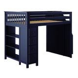 71-850-131 : Loft Beds Full-Size Loft with Staircase + Storage, Blue