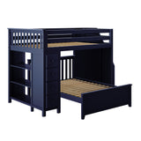 71-852-131 : Bunk Beds Full over Full L-Shaped Bunk with Staircase + Storage, Blue