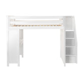 71-860-002 : Loft Beds Full-Size Loft with Staircase + Desk, White