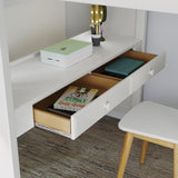 71-860-002 : Loft Beds Full-Size Loft with Staircase + Desk, White
