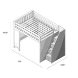 71-860-131 : Loft Beds Full-Size Loft with Staircase + Desk, Blue