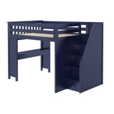 71-860-131 : Loft Beds Full-Size Loft with Staircase + Desk, Blue