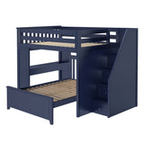 71-862-131 : Bunk Beds Full over Full L-Shaped Bunk with Staircase + Desk, Blue