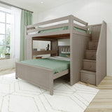 71-862-152 : Bunk Beds Full over Full L-Shaped Bunk with Staircase + Desk, Stone
