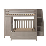 71-862-152 : Bunk Beds Full over Full L-Shaped Bunk with Staircase + Desk, Stone