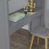 71-870-121 : Loft Beds Full-Size Loft with Staircase + Desk + Storage, Grey
