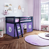 71-886-131 : Loft Beds Twin Play Loft with Purple/White Curtain, Blue