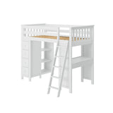 71-900-002 : Loft Beds Loft Bed Storage Study, White
