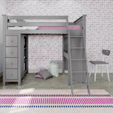 71-900-121 : Loft Beds Loft Bed Storage Study, Grey