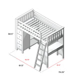 71-900-131 : Loft Beds Loft Bed Storage Study, Blue