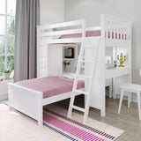 71-901-002 : Loft Beds Loft Bed Storage Study + Twin Bed, White