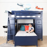 71-901-131 : Loft Beds Loft Bed Storage Study + Twin Bed, Blue