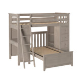 71-901-152 : Loft Beds Loft Bed Storage Study + Twin Bed, Stone