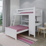 71-911-002 : Loft Beds All in One Study Loft Bed + Twin Bed, White