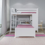 71-911-002 : Loft Beds All in One Study Loft Bed + Twin Bed, White