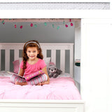 71-911-002 : Loft Beds All in One Study Loft Bed + Twin Bed, White