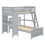 71-911-121 : Loft Beds All in One Study Loft Bed + Twin Bed, Grey